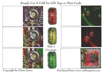 Yule Tide Magic - Simple Cut & Fold Gift Tags + Greetings 6