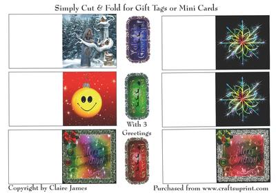 Yule Tide Magic - Simple Cut & Fold Gift Tags + Greetings 7