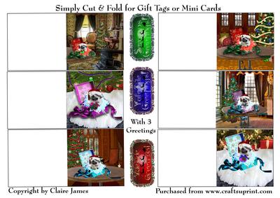 Yule Tide Magic - Simple Cut & Fold Gift Tags + Greetings 10