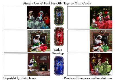 Yule Tide Magic - Simple Cut & Fold Gift Tags + Greetings 12