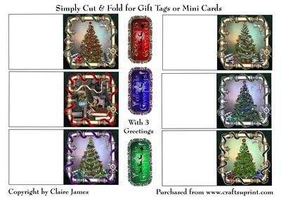 Yule Tide Magic - Simple Cut & Fold Gift Tags + Greetings 13