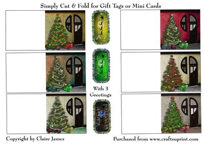 Yule Tide Magic - Simple Cut & Fold Gift Tags + Greetings 14