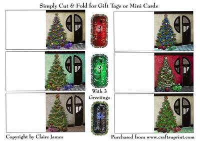 Yule Tide Magic - Simple Cut & Fold Gift Tags + Greetings 15