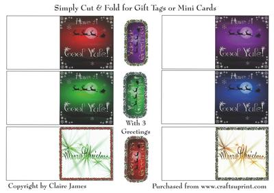 Yule Tide Magic - Simple Cut & Fold Gift Tags + Greetings 17