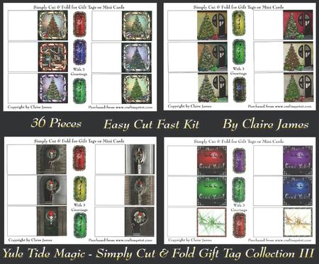 Yule Tide Magic - Simply Cut & Fold Gift Tags Collection 3 +