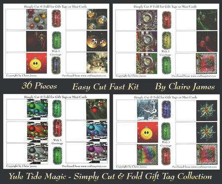 Yule Tide Magic - Simply Cut & Fold Gift Tags Collection 4 +