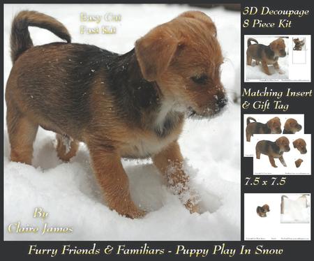 Furry Friends & Familiars - Puppy in the Snow 2 Insert & Tag