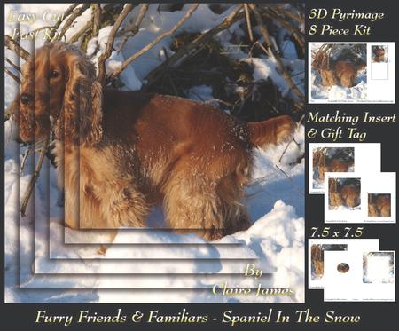 Furry Friends & Familiars - Dog - Spaniel in the Snow + Tag+