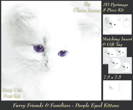 Furry Friends & Familiars - Purple Eyed Kitten +insert & Tag