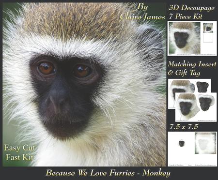 Because We Love Furries - Cute Little Monkey + Insert & Tag