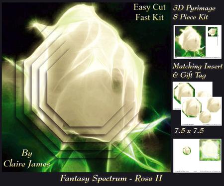 Fantasy Spectrum - Floral - Electric Rose 3 + Insert & Tag