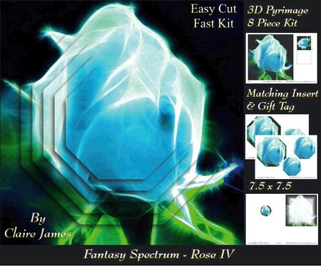 Fantasy Spectrum - Floral - Electric Rose 4 + Insert & Tag