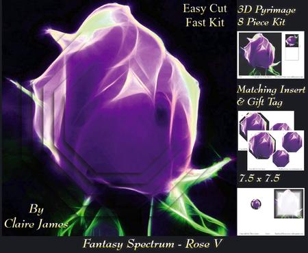 Fantasy Spectrum - Floral - Electric Rose 4 + Insert & Tag