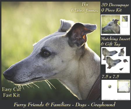 Furry Friends & Familiars - Dogs - Greyhound + Insert & Tag