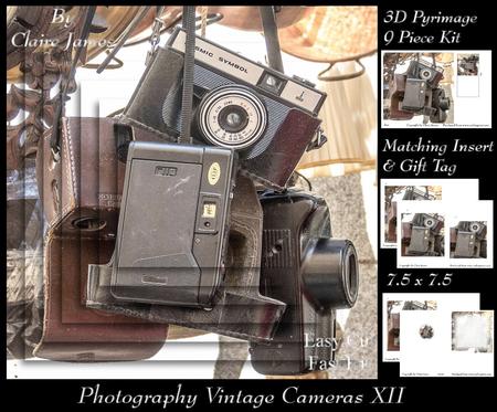 Vintage Photography Cameras + Insert & Gift Tag Pyrimage Kit
