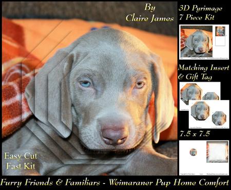 Furry Friends & Familiars - Puppy - Weimaraner + Insert+tag