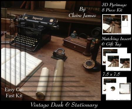 Vintage Victorian Desk & Stationary Accessories +insert+tag