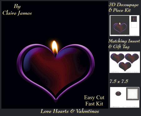 Love Hearts & Valentines - Hearts 2 Purple + Insert & Tag