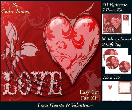 Love Hearts & Valentines - Hearts 3 + Insert & Tag