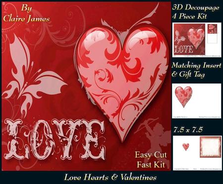Love Hearts & Valentines - Hearts 3 + Insert & Tag