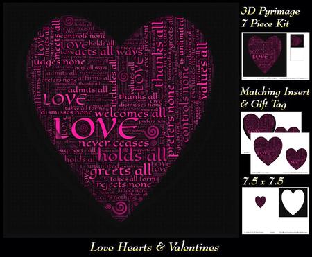 Love Hearts & Valentines - Hearts 4 Pink + Insert & Tag