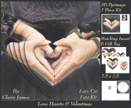 Love Hearts & Valentines - Hearts 5 Black + Insert & Tag