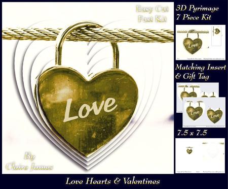 Love Hearts & Valentines - Hearts 6 Brass + Insert & Tag