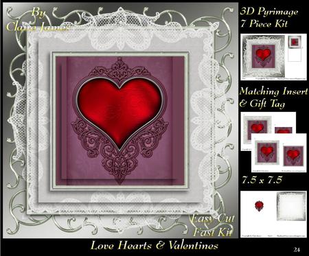 Love Hearts & Valentines - Hearts 24 + Insert & Tag