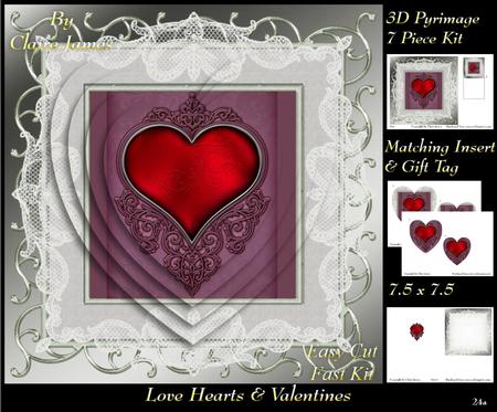 Love Hearts & Valentines - Hearts 24a + Insert & Tag