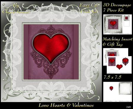 Love Hearts & Valentines - Hearts 24 + Insert & Tag