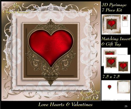 Love Hearts & Valentines - Hearts 25 + Insert & Tag