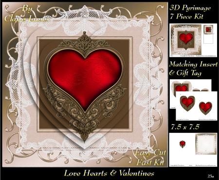 Love Hearts & Valentines - Hearts 25a + Insert & Tag