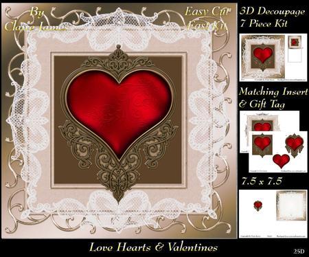 Love Hearts & Valentines - Hearts 25 + Insert & Tag