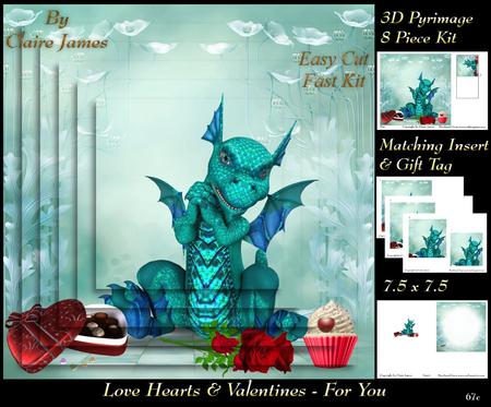Love Hearts & Valentines - Hearts 67c + Insert & Tag