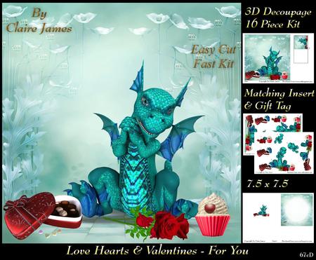 Love Hearts & Valentines - Hearts 67c + Insert & Tag