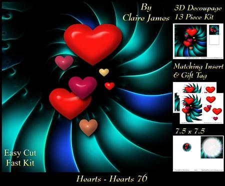 Love Hearts & Valentines - Hearts 76 + Insert & Tag