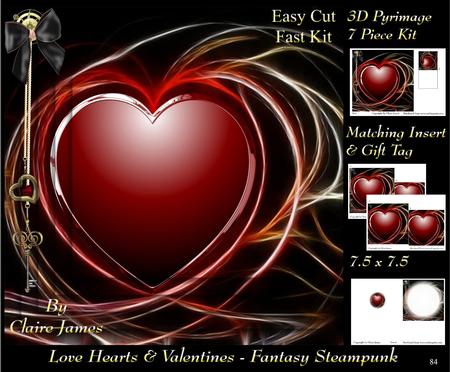 Love Hearts & Valentines - Hearts 84 + Insert & Tag