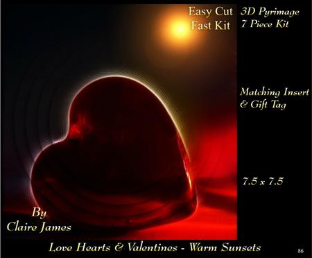 Love Hearts & Valentines - Hearts 86 Warm Sunset + Tag +