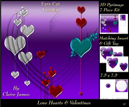 Love Hearts & Valentines - Hearts 87 + Insert & Tag