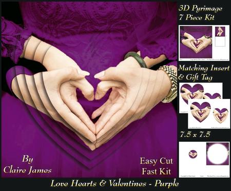 Love Hearts & Valentines - Hearts 5 Deep Purple +ins+tag