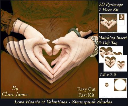 Love Hearts & Valentines - Hearts 5 Steampunk Shade +tag+