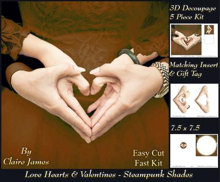 Love Hearts & Valentines - Hearts 5 Steampunk Shade +tag+