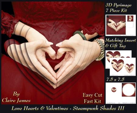 Love Hearts & Valentines - Hearts 5 Steampunk Shade 3 +tag+