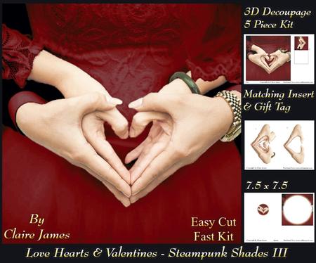 Love Hearts & Valentines - Hearts 5 Steampunk Shade 3 +tag+