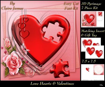 Love Hearts & Valentines - Hearts 15a + Insert & Tag