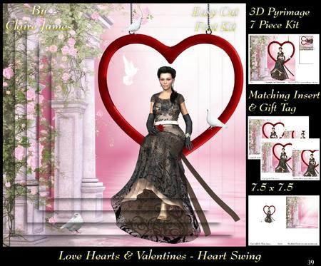 Love Hearts & Valentines - Romantic Heart Swing + Tag +
