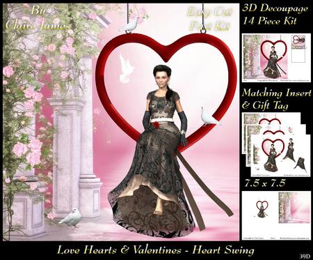 Love Hearts & Valentines - Romantic Heart Swing + Tag +