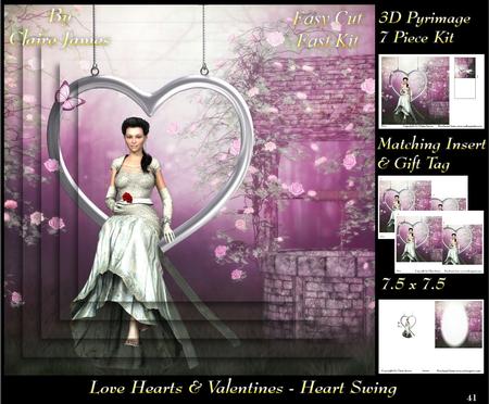 Love Hearts & Valentines - Romantic Heart Swing + Tag +