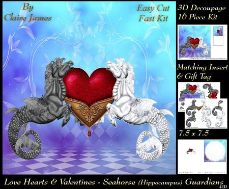 Love Hearts & Valentines - Seahorse Kelpie Guardians + Tag +