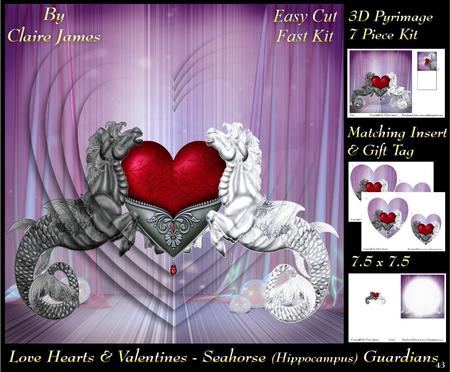 Love Hearts & Valentines - Seahorse Kelpie Guardians + Tag +